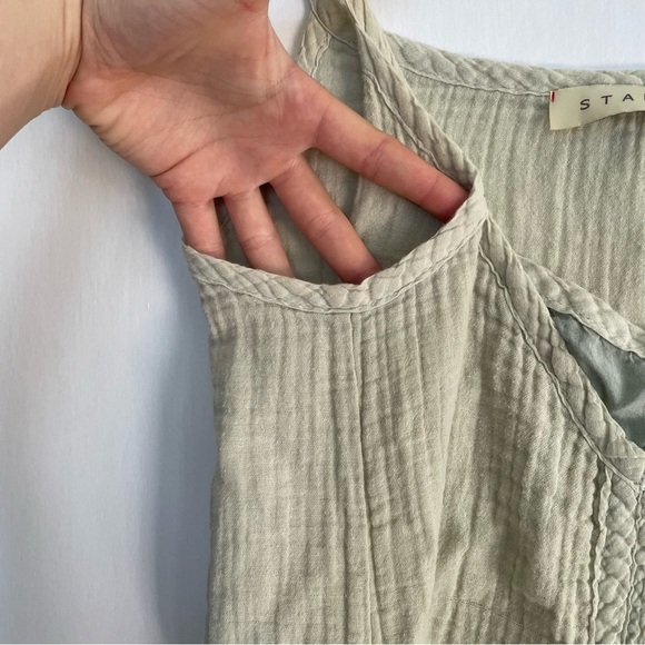 Stark X Women's Light Green Mini Dress Raw Hem Spaghetti Strap Sleeveless XS - Picture 5 of 11